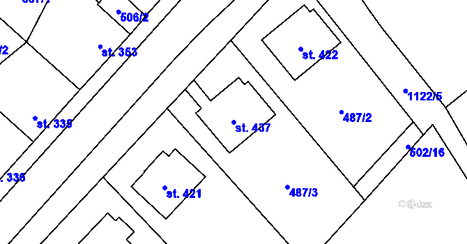 Parcela st. 437 v KÚ Žiželice nad Cidlinou, Katastrální mapa