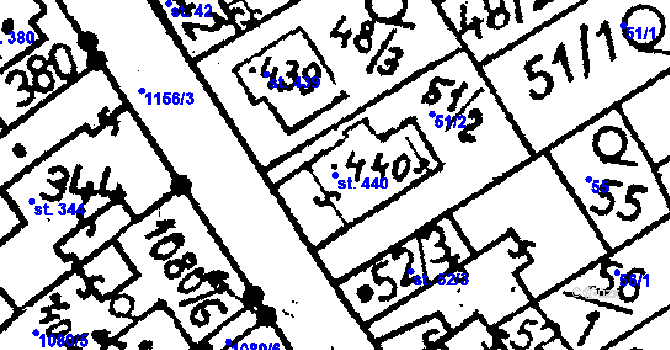 Parcela st. 440 v KÚ Žiželice nad Cidlinou, Katastrální mapa
