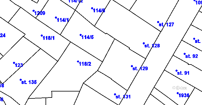 Parcela st. 116/2 v KÚ Žiželice nad Cidlinou, Katastrální mapa