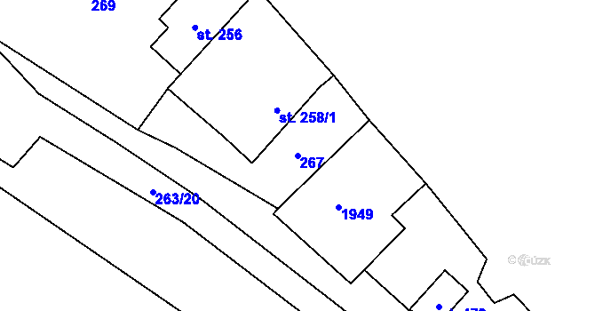 Parcela st. 267 v KÚ Žiželice nad Cidlinou, Katastrální mapa