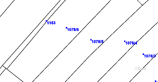 Parcela st. 1078/5 v KÚ Žiželice nad Cidlinou, Katastrální mapa