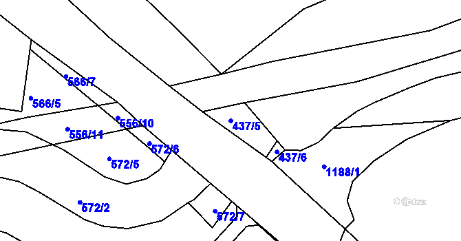 Parcela st. 437/5 v KÚ Žiželice nad Cidlinou, Katastrální mapa