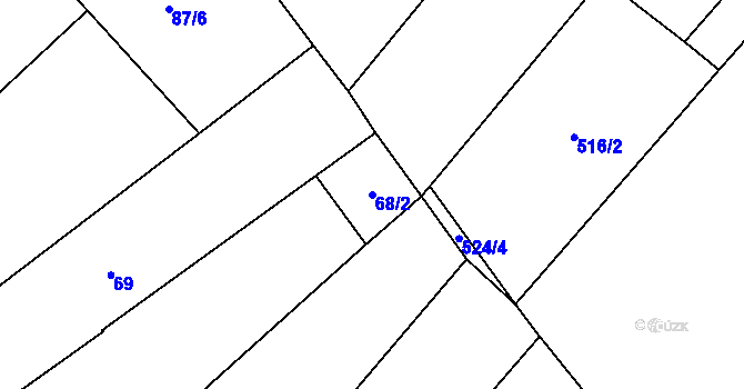 Parcela st. 68/2 v KÚ Žiželice nad Cidlinou, Katastrální mapa