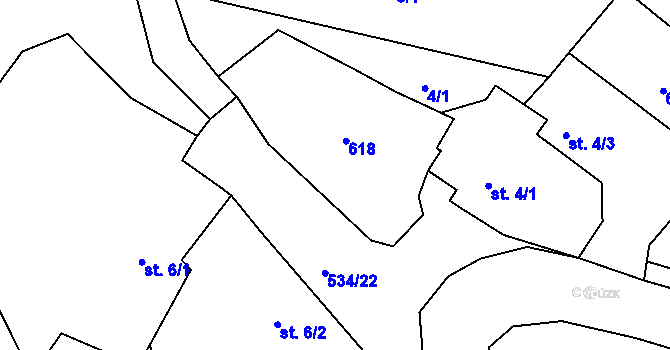 Parcela st. 3 v KÚ Hořetice u Žiželic, Katastrální mapa