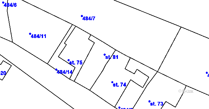 Parcela st. 81 v KÚ Hořetice u Žiželic, Katastrální mapa