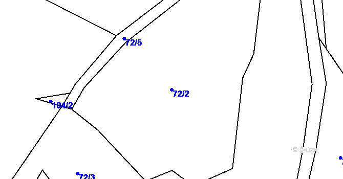 Parcela st. 72/2 v KÚ Hořetice u Žiželic, Katastrální mapa