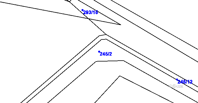 Parcela st. 245/2 v KÚ Hořetice u Žiželic, Katastrální mapa
