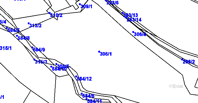 Parcela st. 306/1 v KÚ Hořetice u Žiželic, Katastrální mapa