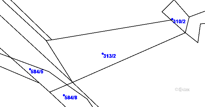 Parcela st. 313/2 v KÚ Hořetice u Žiželic, Katastrální mapa
