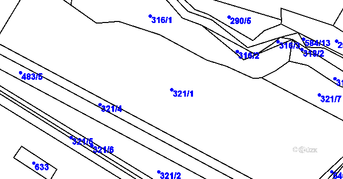 Parcela st. 321/1 v KÚ Hořetice u Žiželic, Katastrální mapa