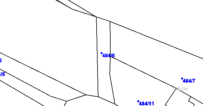 Parcela st. 484/6 v KÚ Hořetice u Žiželic, Katastrální mapa