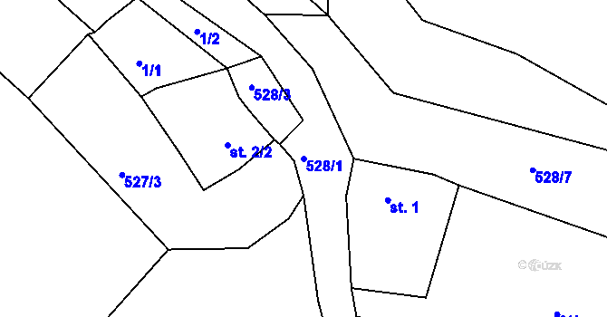 Parcela st. 528/1 v KÚ Hořetice u Žiželic, Katastrální mapa