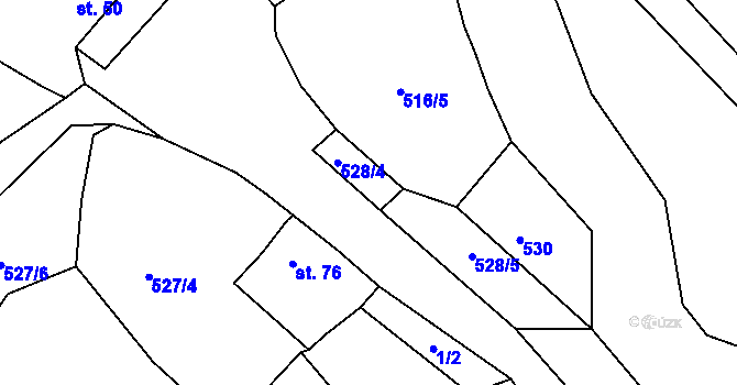 Parcela st. 528/2 v KÚ Hořetice u Žiželic, Katastrální mapa