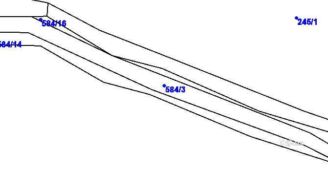 Parcela st. 584/3 v KÚ Hořetice u Žiželic, Katastrální mapa