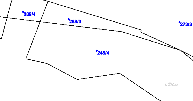 Parcela st. 245/4 v KÚ Hořetice u Žiželic, Katastrální mapa