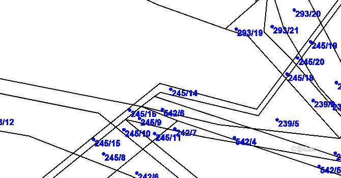 Parcela st. 245/14 v KÚ Hořetice u Žiželic, Katastrální mapa