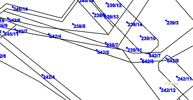 Parcela st. 542/5 v KÚ Hořetice u Žiželic, Katastrální mapa