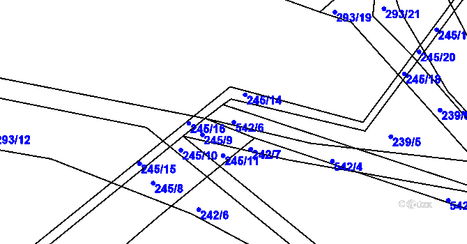 Parcela st. 542/6 v KÚ Hořetice u Žiželic, Katastrální mapa