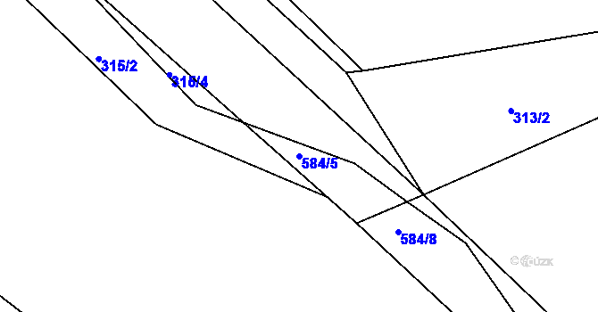 Parcela st. 584/5 v KÚ Hořetice u Žiželic, Katastrální mapa