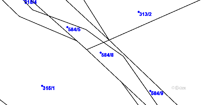 Parcela st. 584/8 v KÚ Hořetice u Žiželic, Katastrální mapa