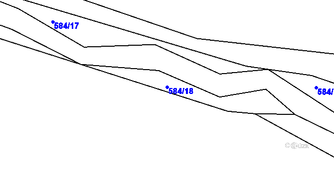 Parcela st. 584/18 v KÚ Hořetice u Žiželic, Katastrální mapa