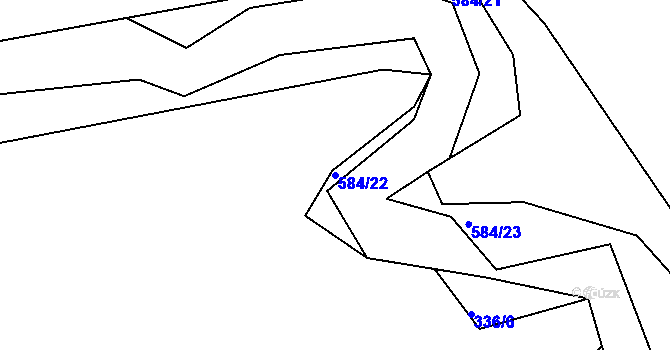 Parcela st. 584/22 v KÚ Hořetice u Žiželic, Katastrální mapa