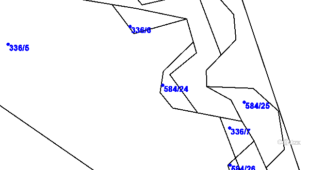 Parcela st. 584/24 v KÚ Hořetice u Žiželic, Katastrální mapa