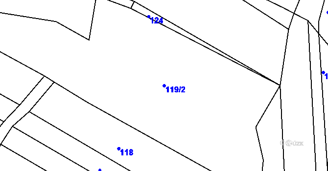 Parcela st. 119/2 v KÚ Hořetice u Žiželic, Katastrální mapa