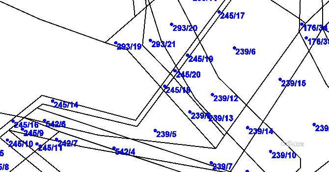 Parcela st. 245/18 v KÚ Hořetice u Žiželic, Katastrální mapa