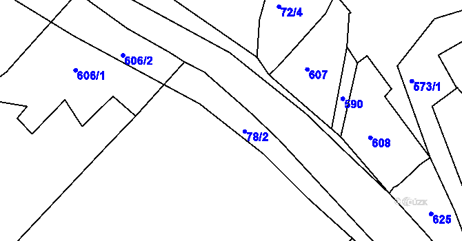 Parcela st. 78/2 v KÚ Hořetice u Žiželic, Katastrální mapa