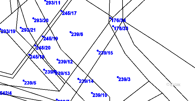 Parcela st. 239/15 v KÚ Hořetice u Žiželic, Katastrální mapa