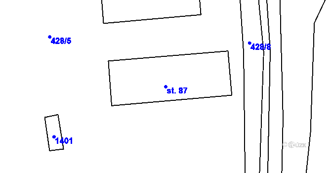 Parcela st. 87 v KÚ Žiželice u Žatce, Katastrální mapa