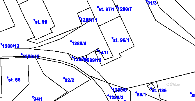 Parcela st. 96/3 v KÚ Žiželice u Žatce, Katastrální mapa