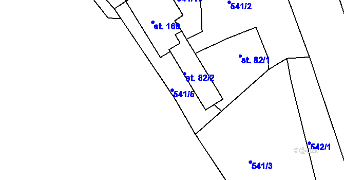 Parcela st. 541/5 v KÚ Žiželice u Žatce, Katastrální mapa