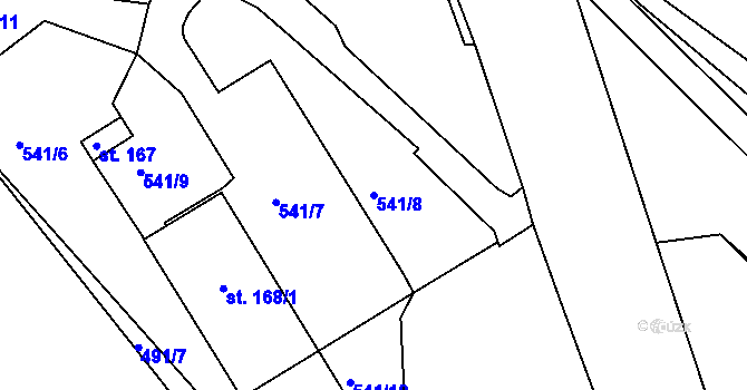 Parcela st. 541/8 v KÚ Žiželice u Žatce, Katastrální mapa