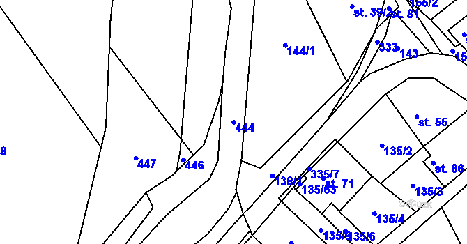 Parcela st. 444 v KÚ Drnov, Katastrální mapa