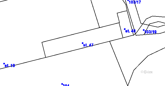 Parcela st. 47 v KÚ Luníkov, Katastrální mapa
