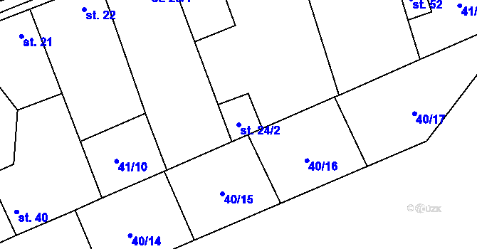 Parcela st. 24/2 v KÚ Osluchov, Katastrální mapa