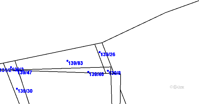 Parcela st. 139/26 v KÚ Vítov, Katastrální mapa