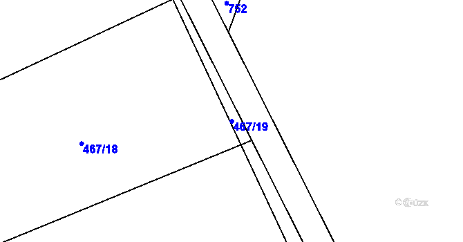 Parcela st. 467/19 v KÚ Žižice, Katastrální mapa