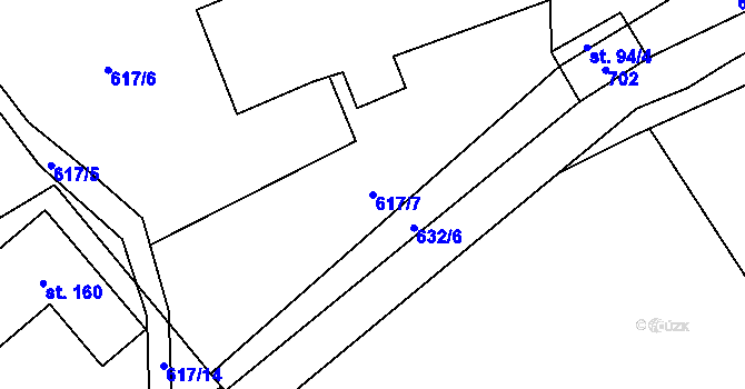 Parcela st. 617/7 v KÚ Žižice, Katastrální mapa