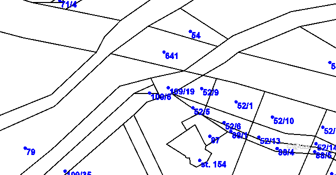 Parcela st. 109/19 v KÚ Žižice, Katastrální mapa