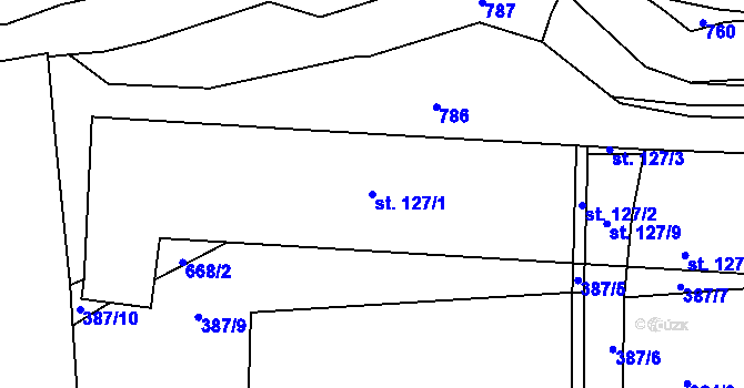 Parcela st. 127/1 v KÚ Žižice, Katastrální mapa