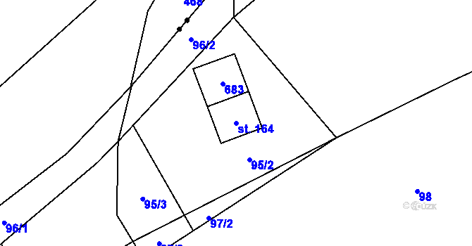 Parcela st. 164 v KÚ Žižice, Katastrální mapa