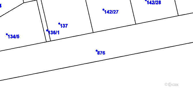 Parcela st. 876 v KÚ Žižice, Katastrální mapa