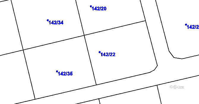 Parcela st. 142/22 v KÚ Žižice, Katastrální mapa