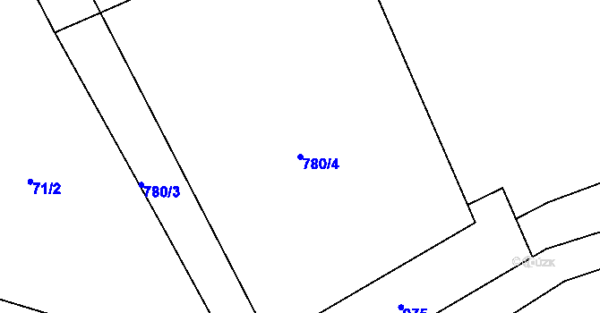 Parcela st. 780/4 v KÚ Žižice, Katastrální mapa