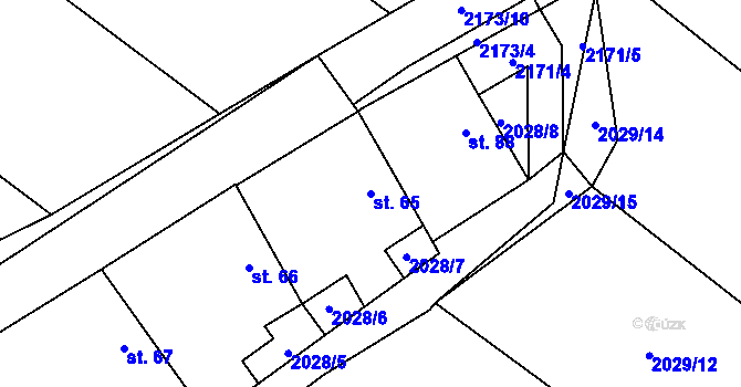 Parcela st. 65 v KÚ Žižkovo Pole, Katastrální mapa
