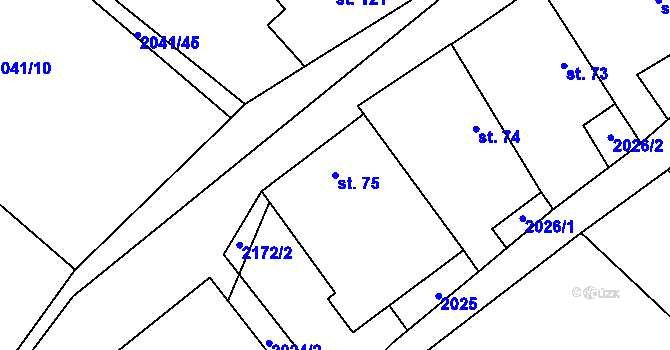 Parcela st. 75 v KÚ Žižkovo Pole, Katastrální mapa