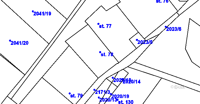 Parcela st. 78 v KÚ Žižkovo Pole, Katastrální mapa